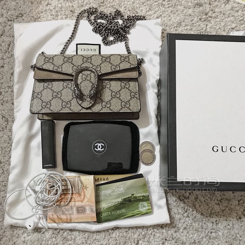 GUCCI Dionysus酒神包 mini size 附上身圖 (5)