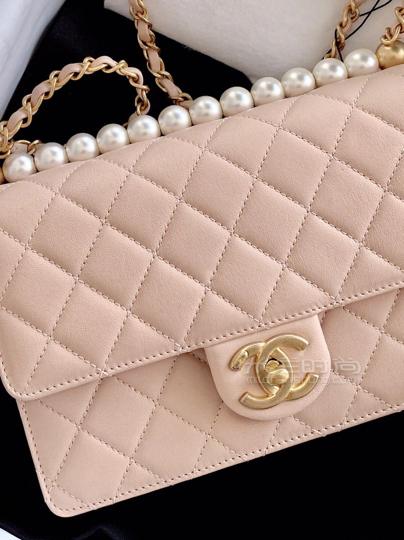 【Chanel】2019春夏最火珍珠包淺米色中號(hào) (2)