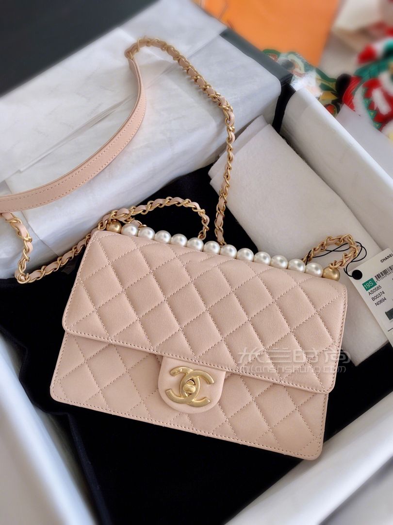 【Chanel】2019春夏最火珍珠包淺米色中號(hào) (1)