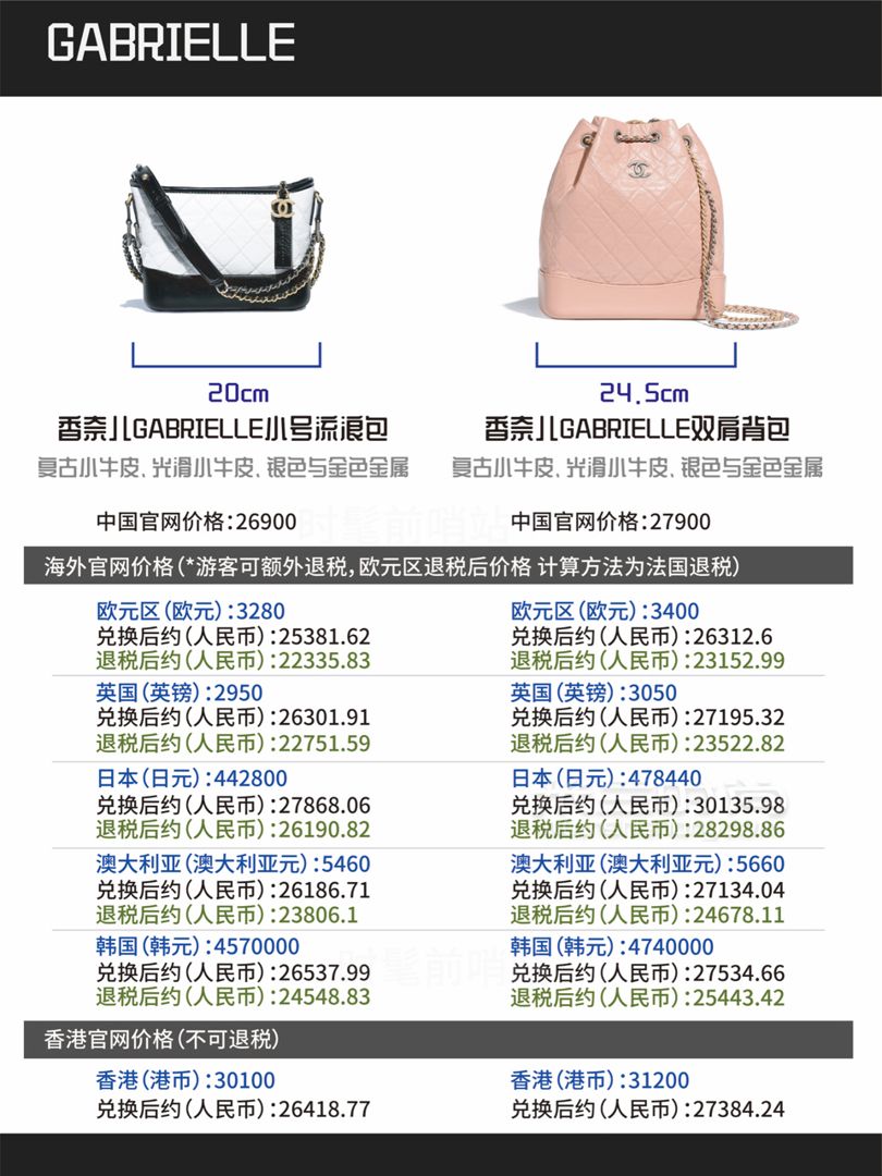 香奈兒 Chanel 經(jīng)典款包包全球比價(jià)（2019年5月最新） (9)