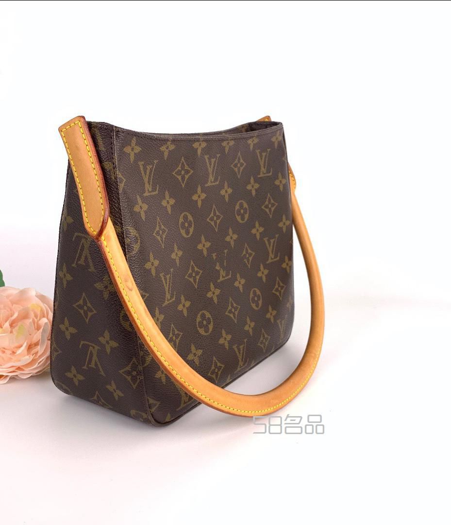 99新 Lv 路易威登 looping中號 中古老花包,lv手鏈辨認真假_14