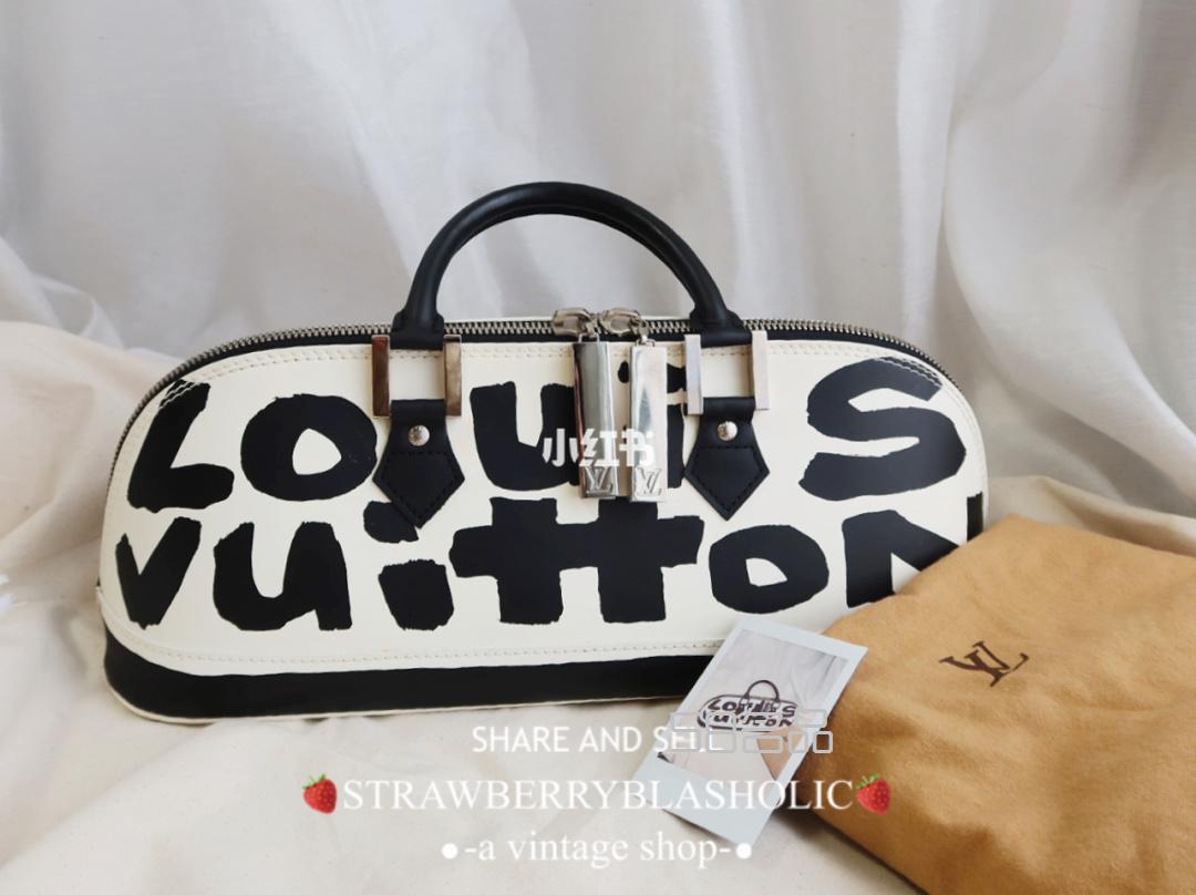 LV 黑白涂鴉包中古包,lv錢(qián)包怎么看真假_1