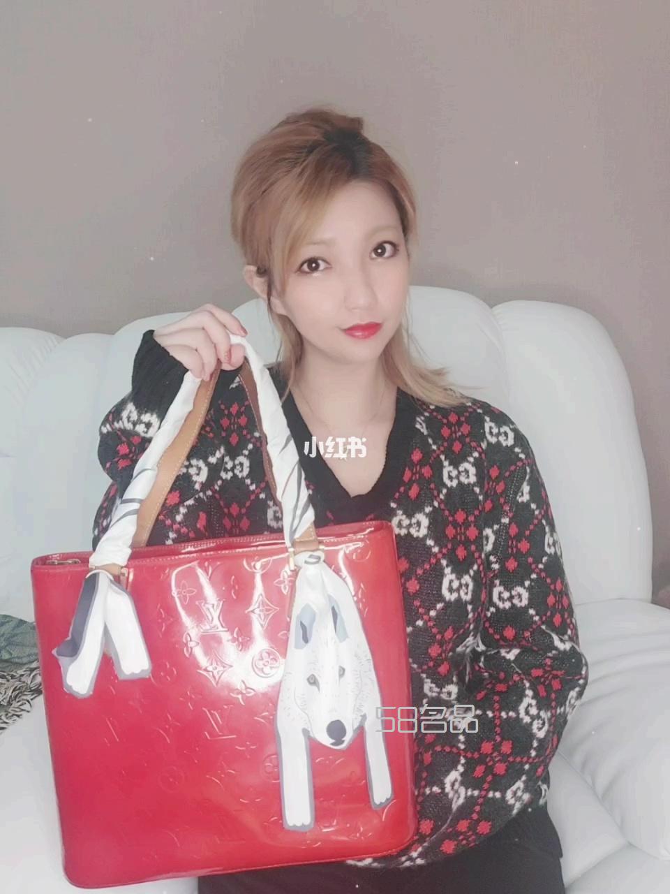 第七個(gè)中古包分享紅色LV漆皮vivian,lv男包 lv錢(qián)夾_1