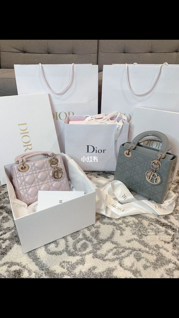 2020Dior經(jīng)典大象灰漆皮戴妃包最后一只開(kāi)_1