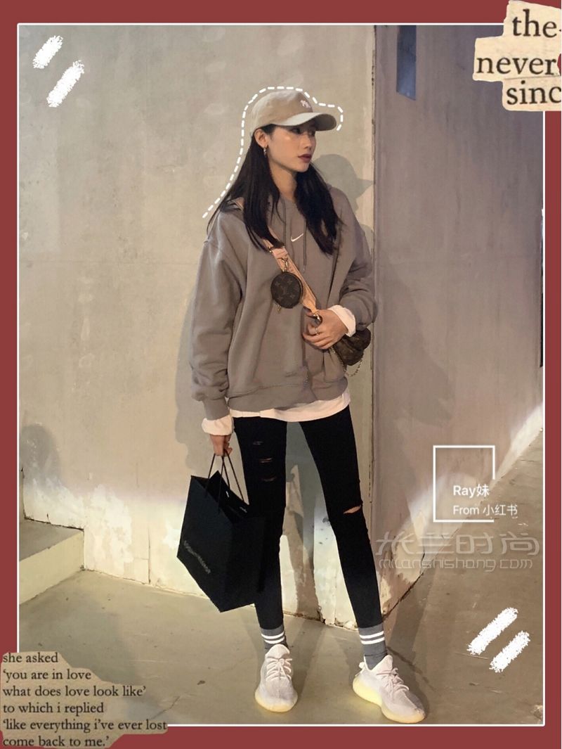 韓系顯瘦運(yùn)動(dòng)衛(wèi)衣穿搭 get街頭酷女風(fēng)_2