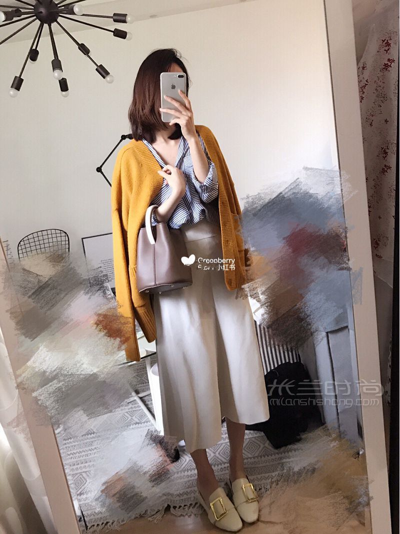 日常通勤上班怎么穿搭？條紋襯衫清爽風(fēng)_6